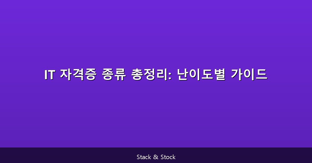 IT 자격증 종류 총정리: 난이도별 가이드